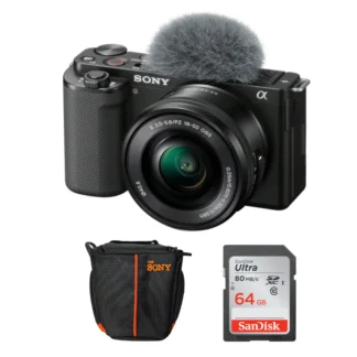 Sony ZV-E10 Lente 16-50mm f/3.5-5.6 + Memoria 64GB 100Mb/s + Bolso incluido