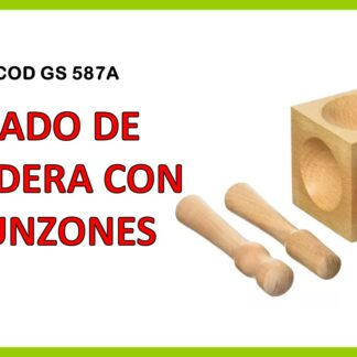 DADO DE MADERA CON PUNZONES