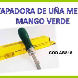 DESTAPADORA DE UÑA METALICA MANGO VERDE